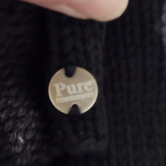 PURE | Original HANDKNIT Button Wrap | Soft 100% Knit Cotton Dark Navy Blue  OS - Picture 9 of 14